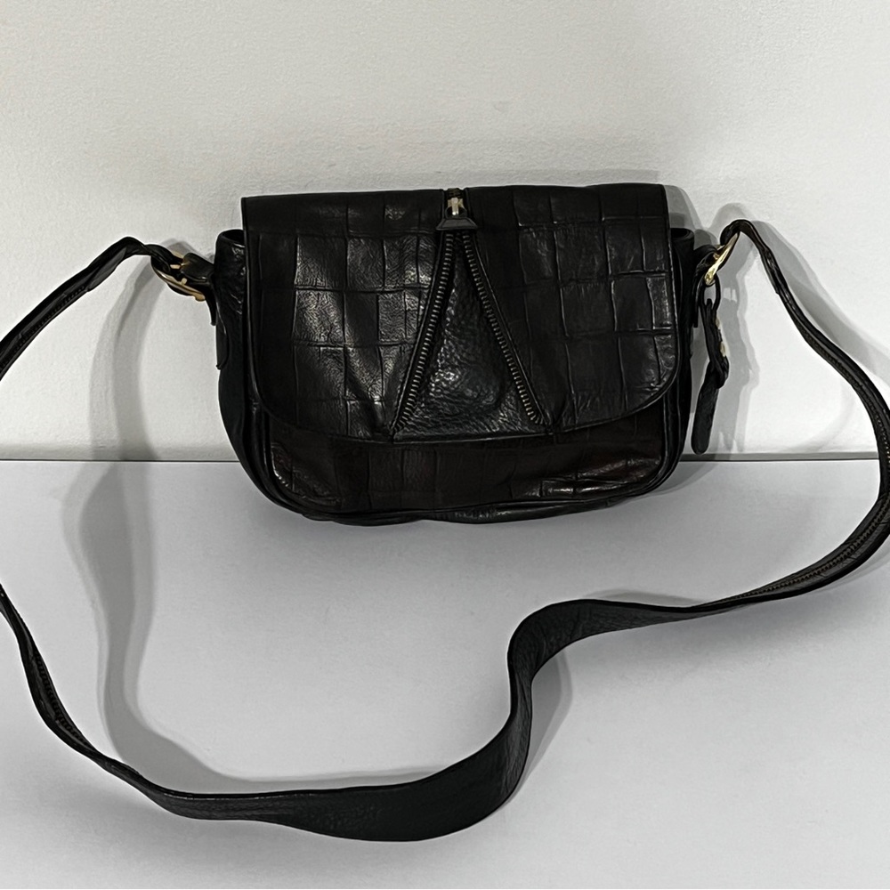 Vintage Wilma Spagli Black Leather Bag